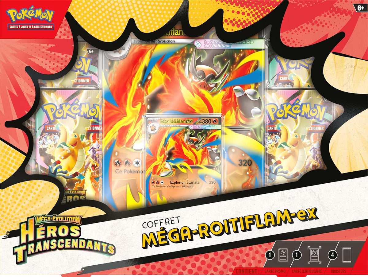 Pokémon - Coffret ME02.5 Héros Transcendants : Méga Roitiflam ex