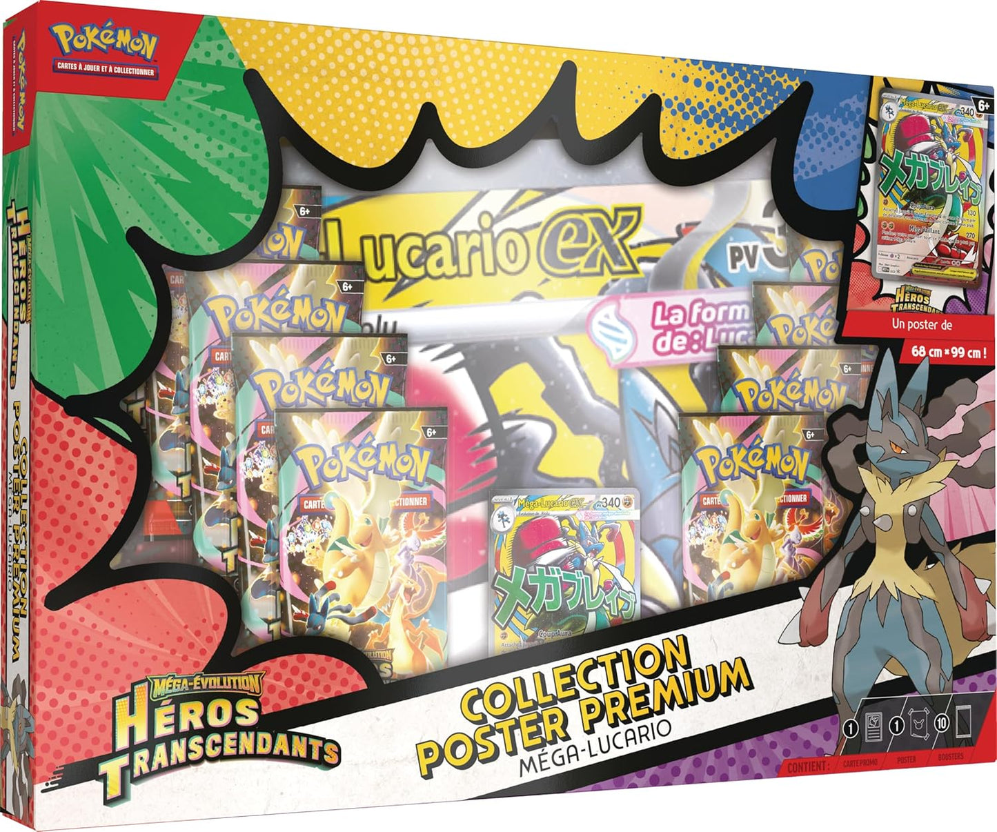 Pokémon : Collection Poster Premium Méga-Évolution – Héros Transcendants – Méga-Lucario