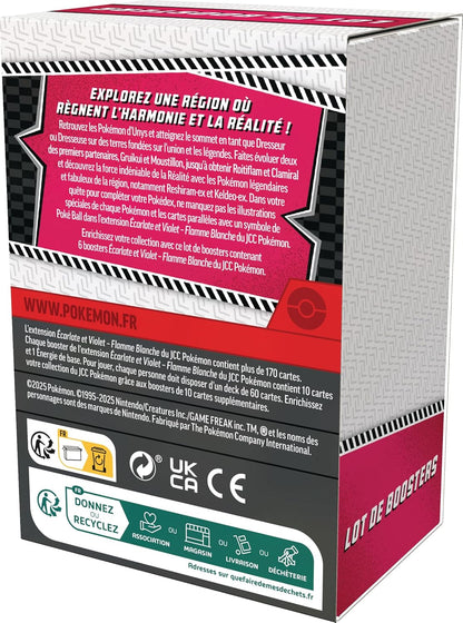 🔥 Pokémon – Lot de 6 boosters EV10.5 : Flamme Blanche