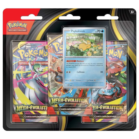 Pokémon – Tripack 3 Boosters ME01 : Méga-Évolution – Psykokwak (Octobre 2025)