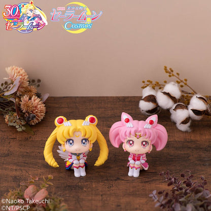 🌙 Nom du Produit : Sailor Moon Cosmos The Movie Look Statues PVC Look Up Eternal Sailor Moon & Eternal Sailor Chibi Moon LTD Ver. 11 cm 🌙