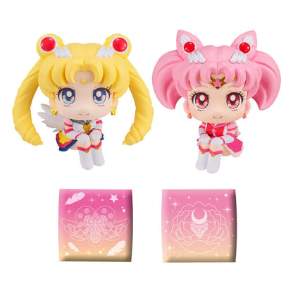 🌙 Nom du Produit : Sailor Moon Cosmos The Movie Look Statues PVC Look Up Eternal Sailor Moon & Eternal Sailor Chibi Moon LTD Ver. 11 cm 🌙