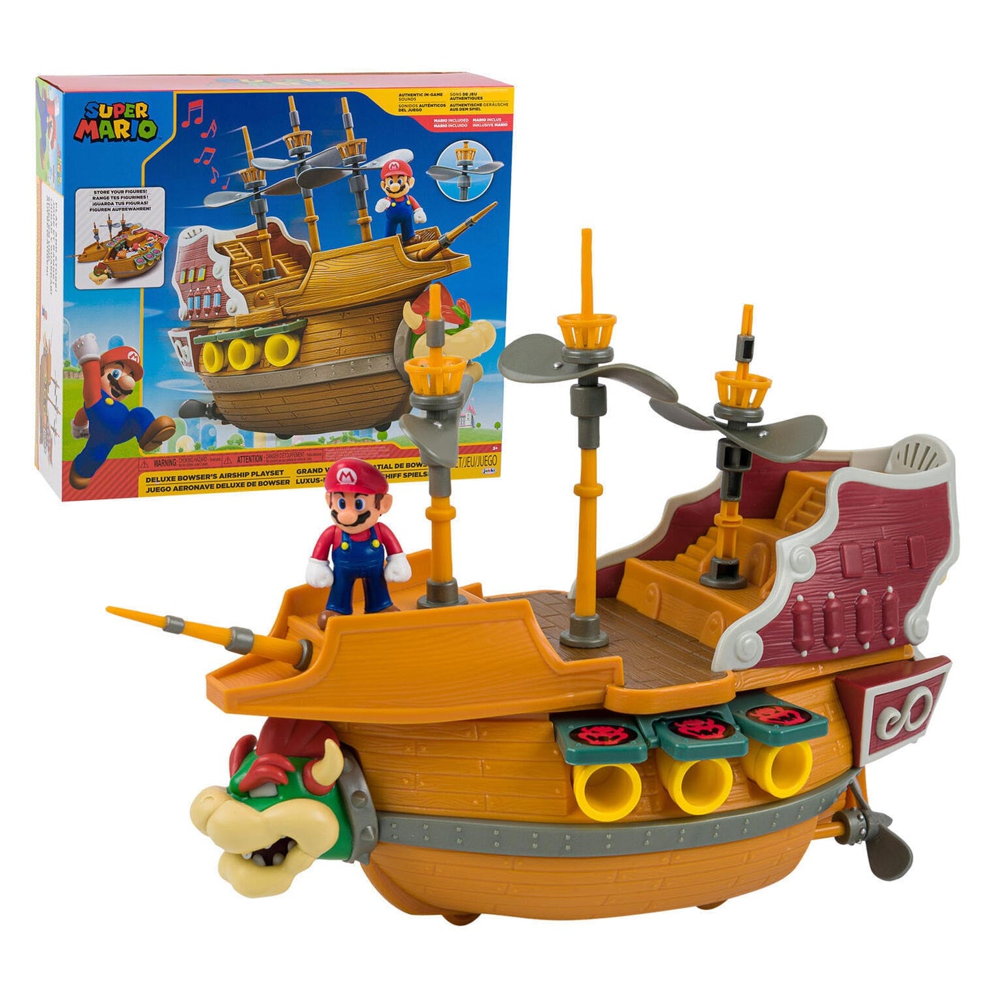 🚀 World of Nintendo Super Mario Playset Bowser's Airship Deluxe 🚀