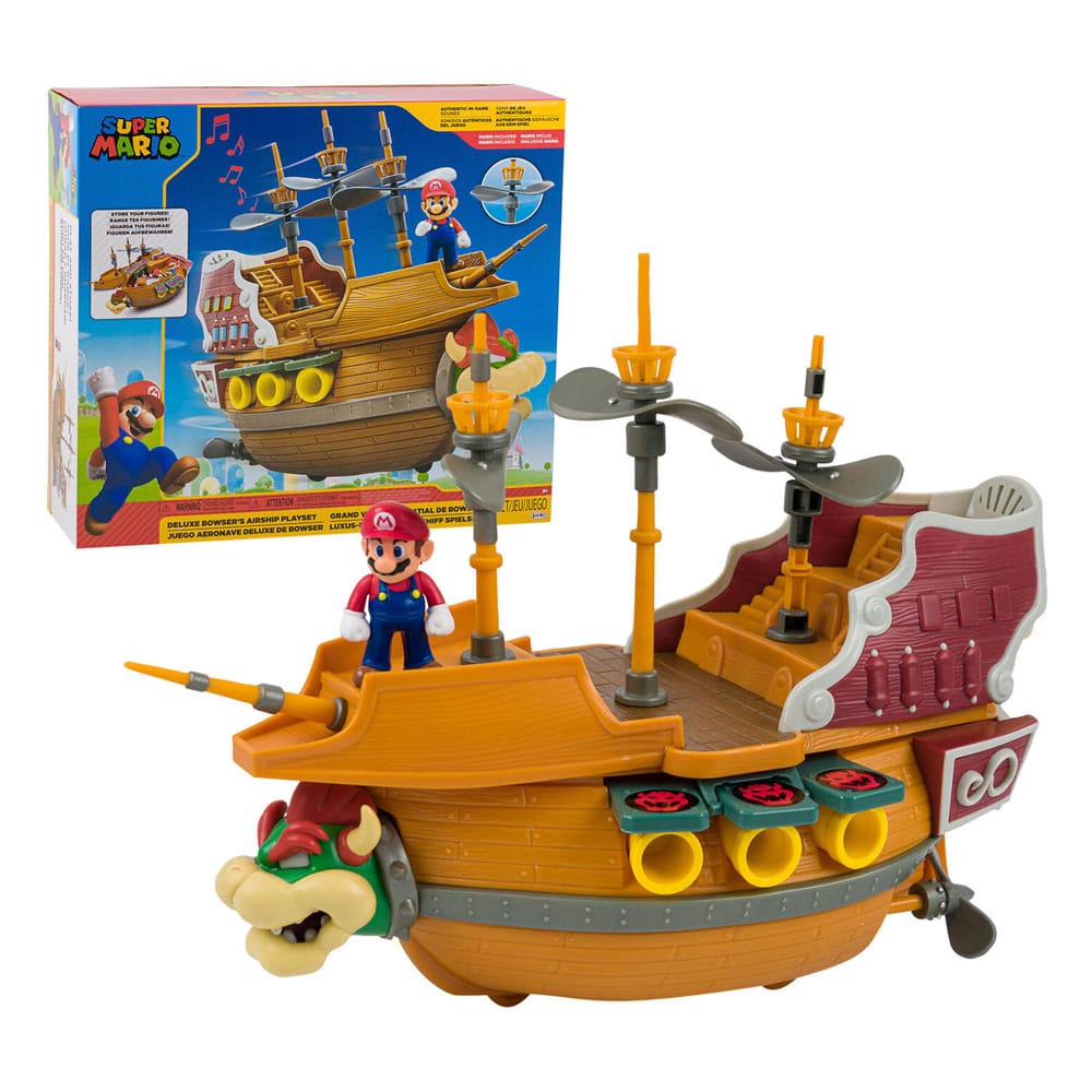 🚀 World of Nintendo Super Mario Playset Bowser's Airship Deluxe 🚀