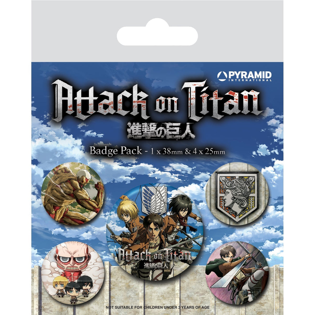 Attack on Titan Saison 3 – pack de 5 badges Pyramid International