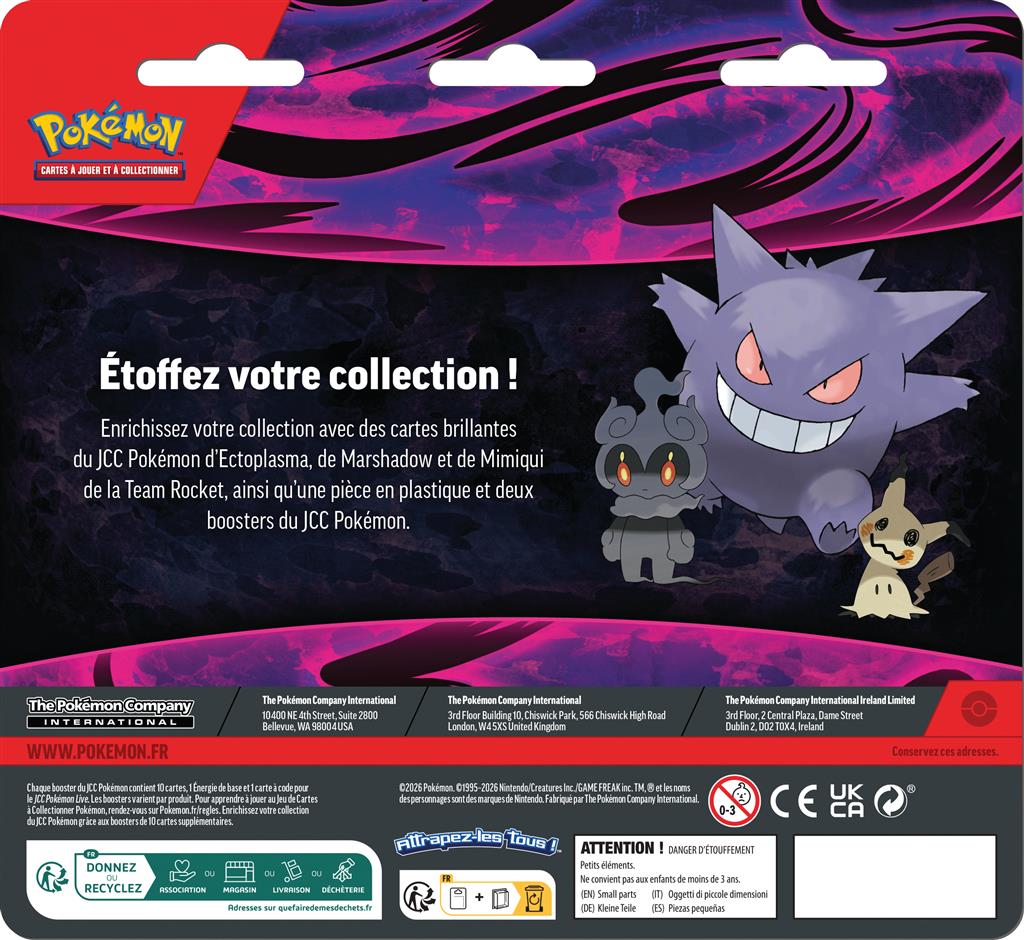 Duo Pack Pokémon Octobre 2026 – Ectoplasma, Mimiqui et Marshadow – verso