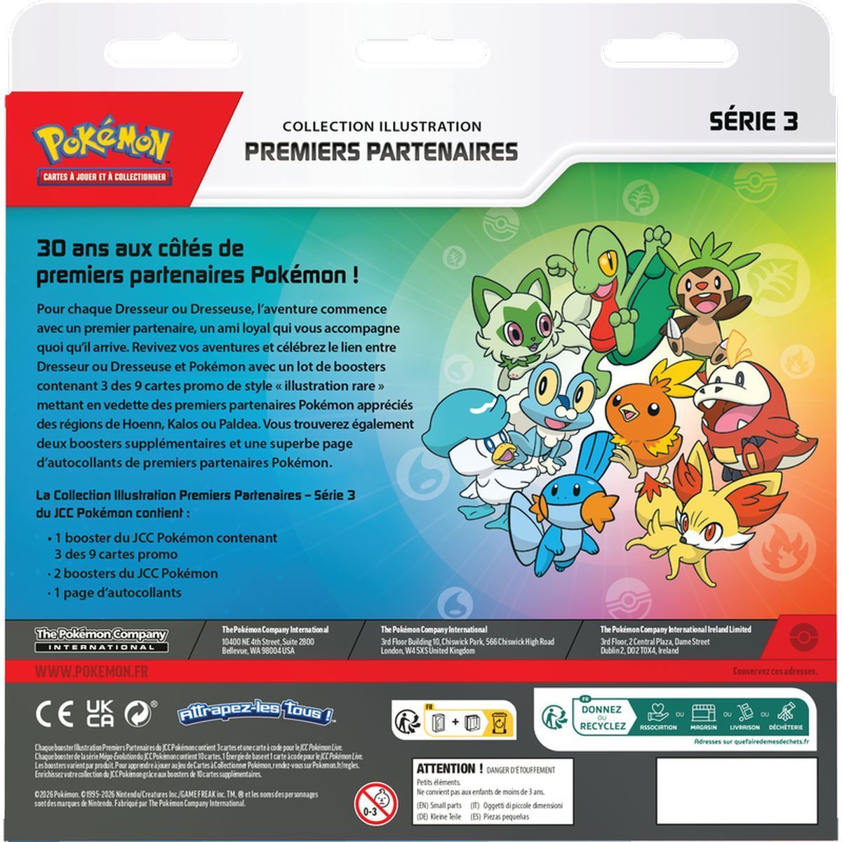 Collection Illustration Premiers Partenaires Série 3 Pokémon – FR – verso